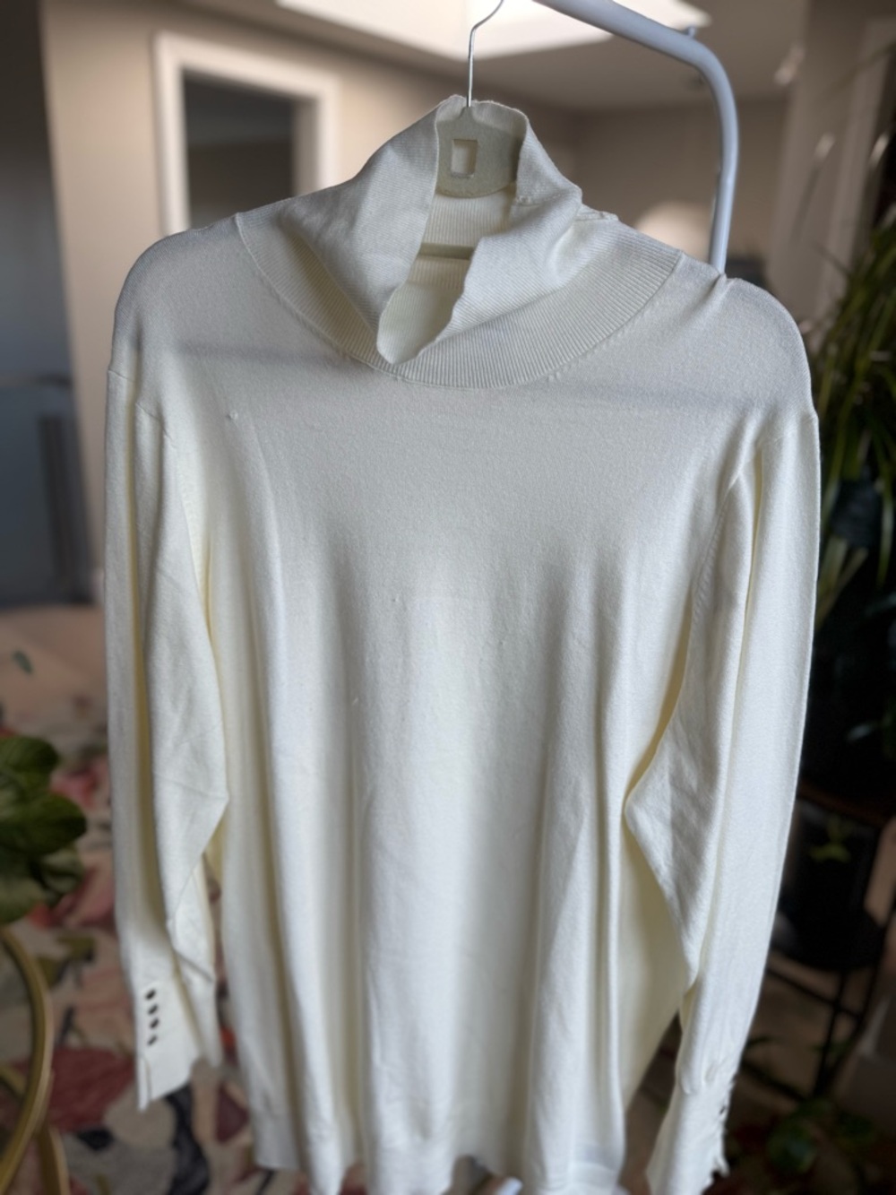 torrid Cream Cowl Neck Sweater